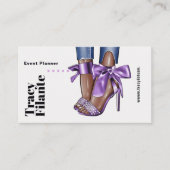 Glam Chic Paarse Mode Visitekaartje (Voorkant)