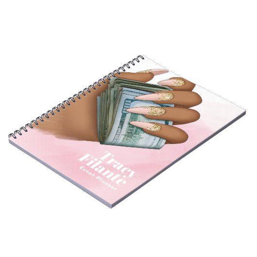 Glam Chic Pink en Gold Millionaire Mindset Notitieboek (Linkerzijde)