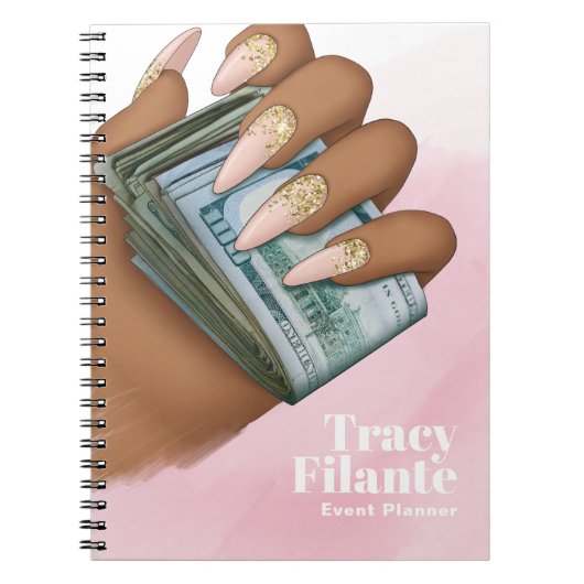 Glam Chic Pink en Gold Millionaire Mindset Notitieboek (Voorkant)