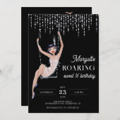 Glam Chic Roaring 20s  Sweet 16 Birthday Kaart (Voorkant / Achterkant)