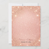 glam chic roos goud Glitter gouden lijst bruiloft Kaart (Achterkant)