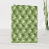 Glam Chic Sage Green Faux Velvet Silver Verjaardag Kaart (Achterkant)