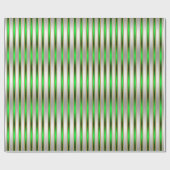 Glam Chic Shiny Silver en Green Stripes Cadeaupapier (Vlak)
