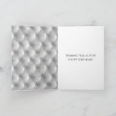 Glam Chic Soft Grey Faux Velvet Silver Verjaardag Kaart (Binnen)
