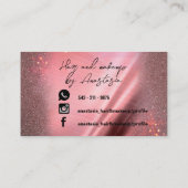 Glam Chic Sparkly Pink Metallic Roos Gouden Glitte Visitekaartje (Achterkant)