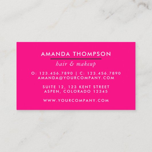 Glam Chic-Visitekaartje Visitekaartje (Achterkant)