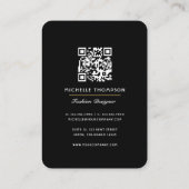 Glam Chic Zebra Fashionista QR-code Visitekaartje (Achterkant)