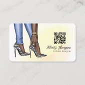 Glam Chic Zebra Mode QR-code Visitekaartje (Voorkant)