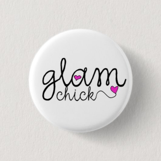 Glam Chick Pin Ronde Button 3,2 Cm (Voorkant)