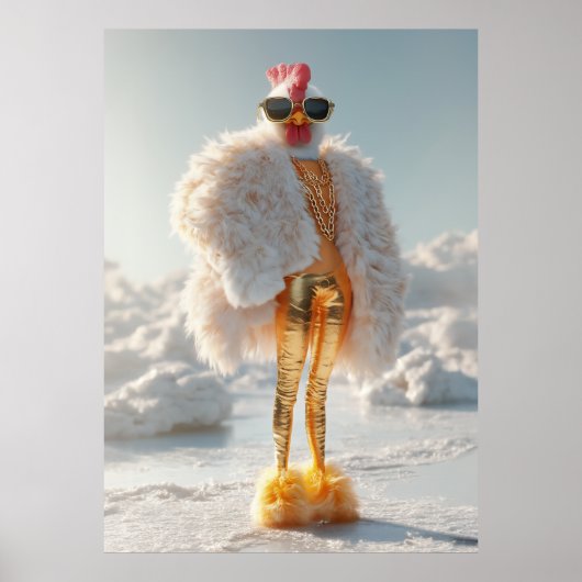 Glam Chicken op Ice Poster (Voorkant)