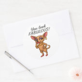 Glam Chihuahua Ronde Sticker (Envelop)