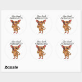 Glam Chihuahua Ronde Sticker (Vel)