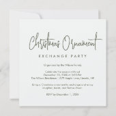 Glam Christmas Ornament Shaped Like a Rose Invi Kaart (Achterkant)