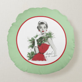 Glam Christmas Pillow Rond Kussen