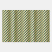 Glam Christmas Red Green Gold Geometric Stripes Inpakpapier Vel (Voorkant 2)