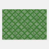 Glam Christmas Red Green Silver Damask Stripes Inpakpapier Vel (Voorkant 2)