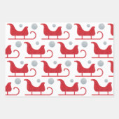 Glam Christmas Santa Sleigh Snowflake Dot Glitter Inpakpapier Vel (Voorkant)