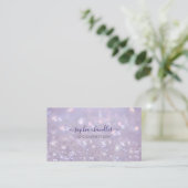 Glam Classy Glitter Lavendel, Scriptnaam Visitekaartje (Staand voorkant)