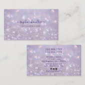 Glam Classy Glitter Lavender, scriptnaam Visitekaartje (Voorkant / Achterkant)