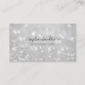 Glam Classy Glitter, zwart en wit, scriptnaam Visitekaartje (Voorkant)