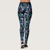 Glam Cluster van Stars Blue Paarse Trendy Design Leggings (Achterkant)