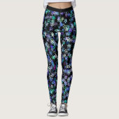Glam Cluster van Stars Blue Paarse Trendy Design Leggings (Voorkant)