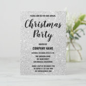 Glam Company Holiday Party Silver Glitter Sparkles Kaart (Staand voorkant)