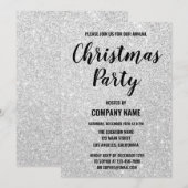 Glam Company Holiday Party Silver Glitter Sparkles Kaart (Voorkant / Achterkant)