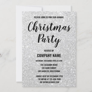 Glam Company Holiday Party Silver Glitter Sparkles Kaart