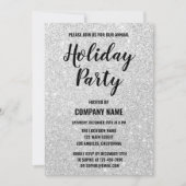 Glam Company Holiday Party Silver Glitter Sparkles Kaart (Voorkant)