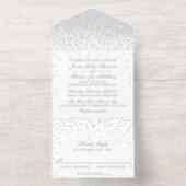  Glam Confetti bruiloft echte Folie geperst All In One Uitnodiging (Binnenkant)