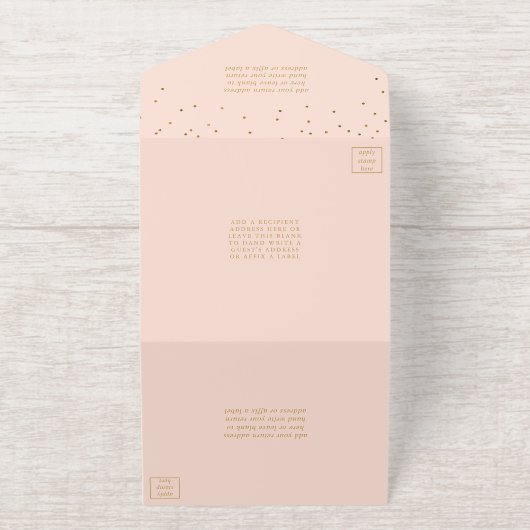 Glam Confetti bruiloft echte Folie geperst All In One Uitnodiging (Buiten)