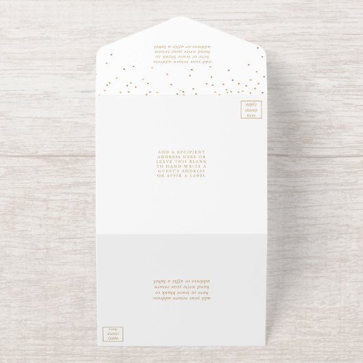  Glam Confetti bruiloft echte Folie geperst All In One Uitnodiging (Buiten)