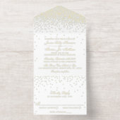  Glam Confetti bruiloft echte Folie geperst All In One Uitnodiging (Binnenkant)