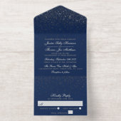 Glam Confetti bruiloft echte Folie geperst All In One Uitnodiging (Binnenkant)