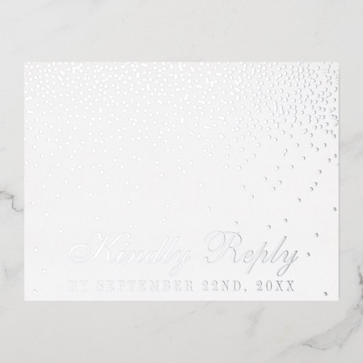  Glam Confetti Bruiloft RSVP Echt Folie Uitnodiging Briefkaart (Voorkant)