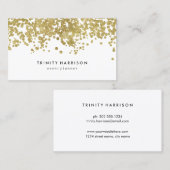 Glam Confetti | Chic Faux Gold Foil Visitekaartje (Voorkant / Achterkant)