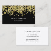 Glam Confetti | Chic Faux Gold Foil Visitekaartje (Voorkant / Achterkant)