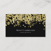 Glam Confetti | Chic Faux Gold Foil Visitekaartje (Voorkant)