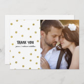 Glam Confetti | Faux Folie bruiloft Dank u Bedankkaart (Voorkant / Achterkant)