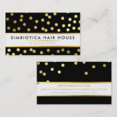 GLAM CONFETTI modern schattig stippenpatroon goud  Visitekaartje (Voorkant / Achterkant)