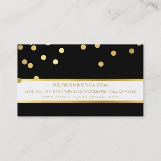 GLAM CONFETTI modern schattig stippenpatroon goud  Visitekaartje (Achterkant)