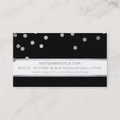 GLAM CONFETTI modern schattig stippenpatroon zilve Visitekaartje (Achterkant)