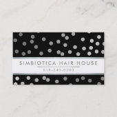 GLAM CONFETTI modern schattig stippenpatroon zilve Visitekaartje (Voorkant)