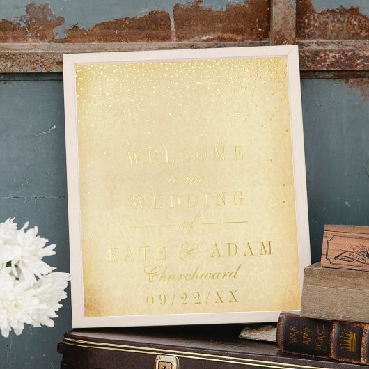 Glam Confetti Real Folie Wedding Sign Afdrukken