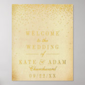 Glam Confetti Real Folie Wedding Sign Afdrukken (Voorkant)
