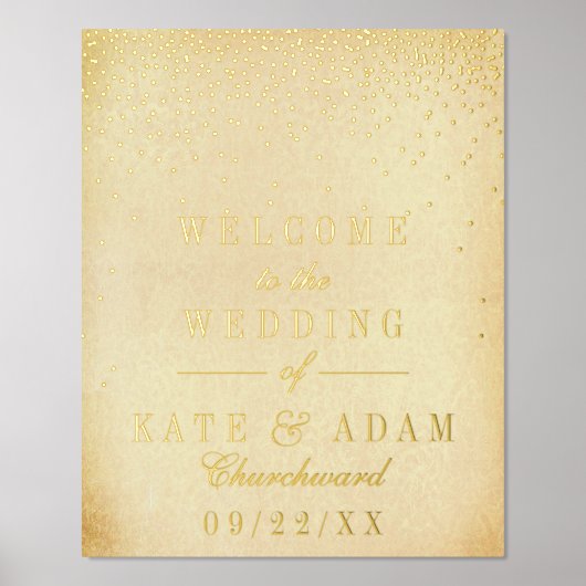  Glam Confetti Real Folie Wedding Sign Folie Afdrukken (Voorkant)