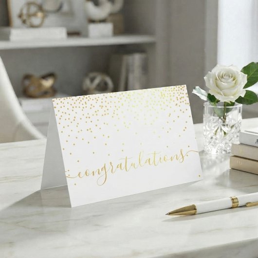 Glam Confetti Script Felicitaties Folie Kaarten