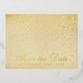  Glam Confetti Wedding Save the Date Real Folie Uitnodiging Briefkaart (Voorkant)