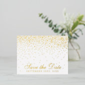  Glam Confetti Wedding Save the Date Real Folie Uitnodiging Briefkaart (Staand Voorkant)